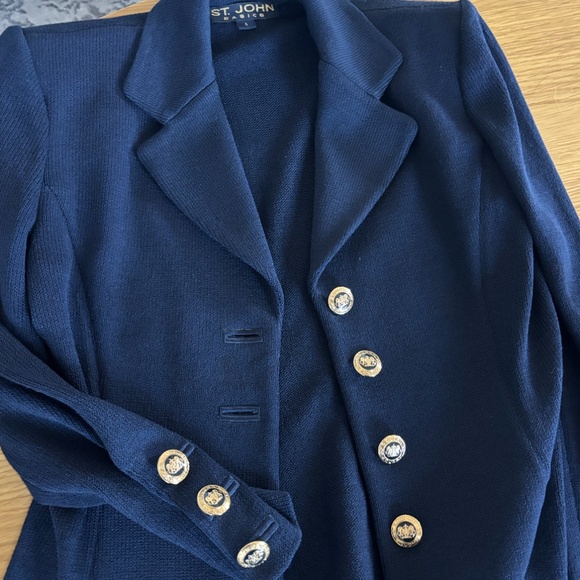 St John Basics Blue Structured Jacket - Picture 3 of 4
